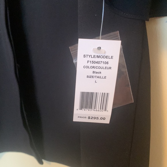 Pink Tartan size L. Black crepe material chinese collar 3/4 sleeves - Picture 5 of 7